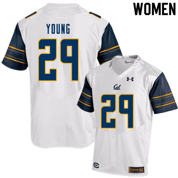 Women #29 Isaiah Young Cal Bears College Football Jerseys Sale-White - Click Image to Close